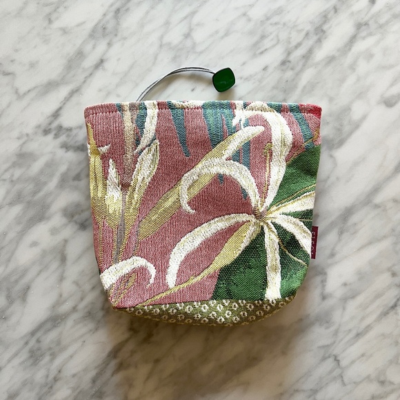 Yves Delorme IOSIS Eve NWOT Jacquard Tapestry Tote / Pouch in Floral Print - Picture 1 of 10